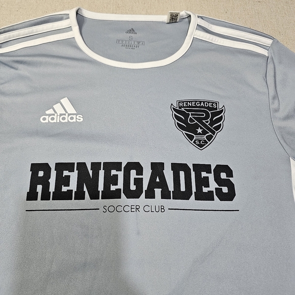 Adidas RSC Renegades Soccer Club Youth Soccer Jersey Size small gray and white - Picture 4 of 7